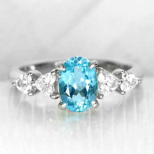 第152回抽選販売＞ネオンブルーアパタイト 1.2ct ダイヤモンド 