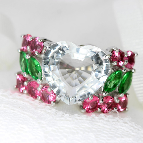 宝石質トルマリンクォーツ6ct リング 指輪・リング