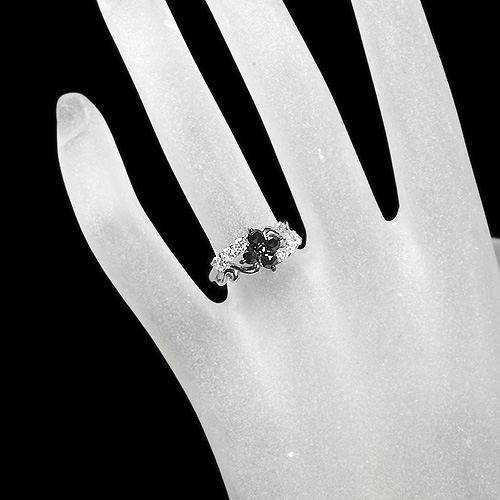 ブラックダイヤモンド＆ダイヤモンド 1ct ホワイトゴールド