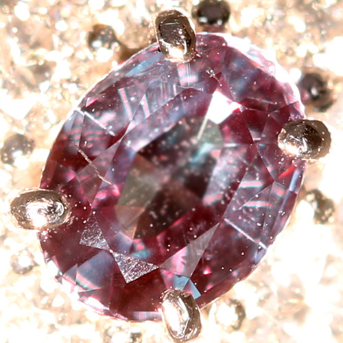 ブラジル産アレキサンドライト 0.31ct ダイヤモンド プラチナ リング 
