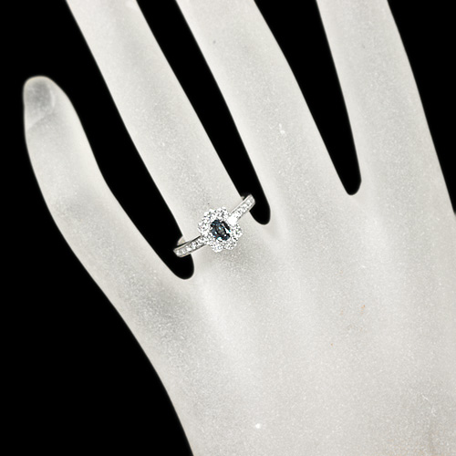 ブラジル産アレキサンドライト 0.31ct ダイヤモンド プラチナ リング