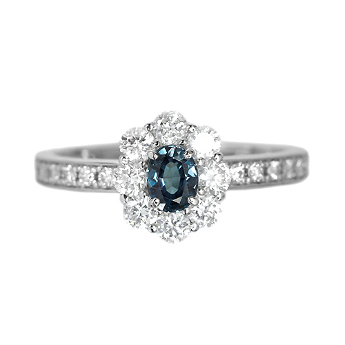 ブラジル産アレキサンドライト 0.31ct ダイヤモンド プラチナ リング 