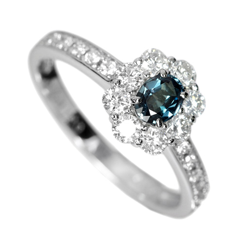 ブラジル産アレキサンドライト 0.31ct ダイヤモンド プラチナ リング