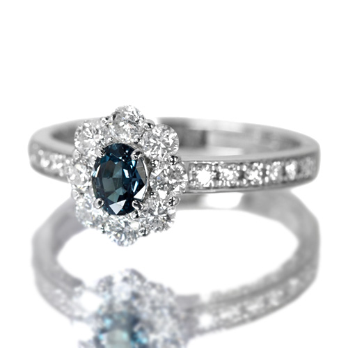 ブラジル産アレキサンドライト 0.31ct ダイヤモンド プラチナ リング 