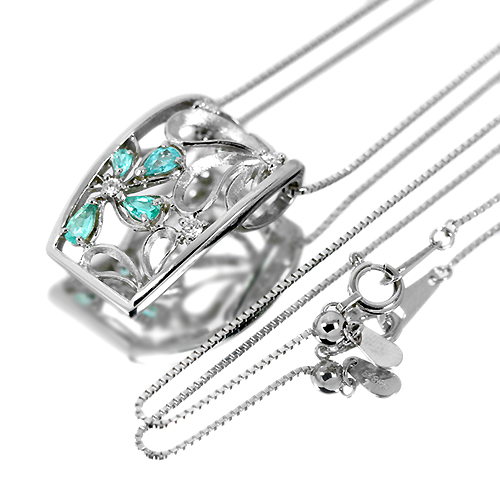 ブラジル産パライバトルマリン 0.65ct ダイヤモンド プラチナ 