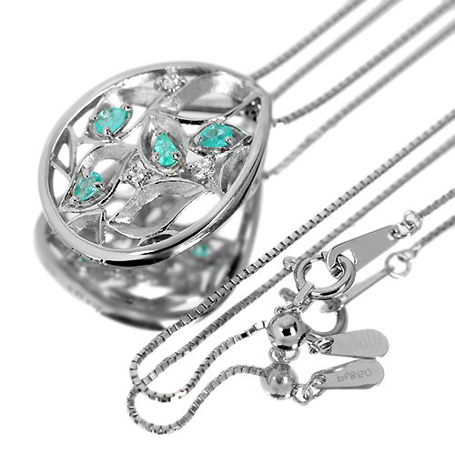 ブラジル産パライバトルマリン 0.18ct ダイヤモンド プラチナ 