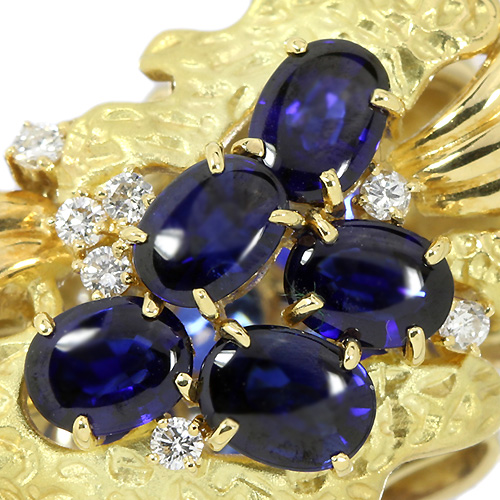 ブルーサファイア 2.45ct ダイヤモンド イエローゴールド ネックレス 