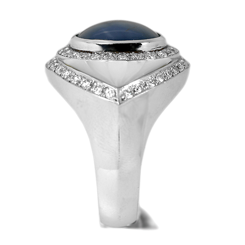 スターサファイア 7.9ct ホワイトシェル ダイヤモンド プラチナ