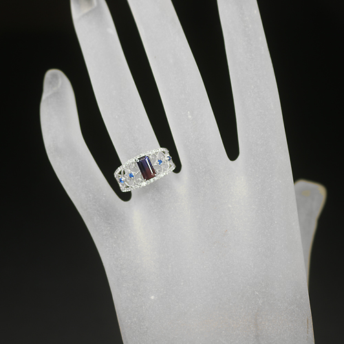 バイカラーサファイア 1.17ct アウイナイト ダイヤモンド