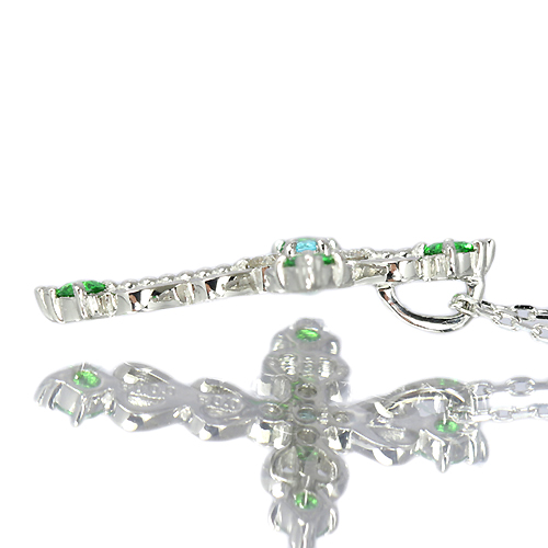 ロシア産デマントイドガーネット 0.08ct ブラジル産パライバトルマリン 
