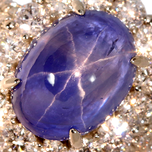 N1725 リング スターサファイア2.33ct ダイヤ0.34ct プラチナ N1725 リング スターサファイア2.33ct ダイヤ0.34ct プラチナ
