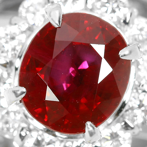 ルビー 1.68ct ダイヤモンド プラチナ リング（指輪）【品質