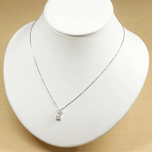 ❤️大粒　本真珠&0.5ct UPペアシェイプダイヤプラチナネックレス