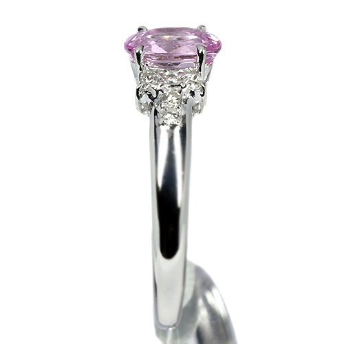 ピンクインペリアルトパーズ約 1.0ct ダイヤモンド プラチナ リング