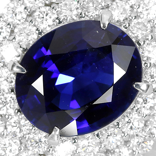 ロイヤルブルーサファイア 4.1ct ダイヤモンド プラチナ リング