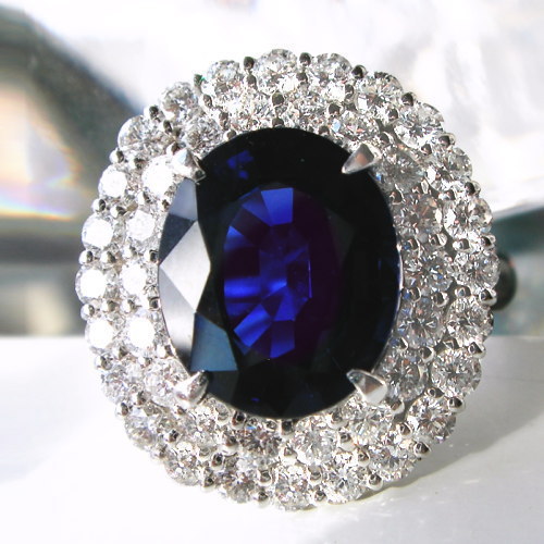 ロイヤルブルーサファイア 4.1ct ダイヤモンド プラチナ リング（指輪