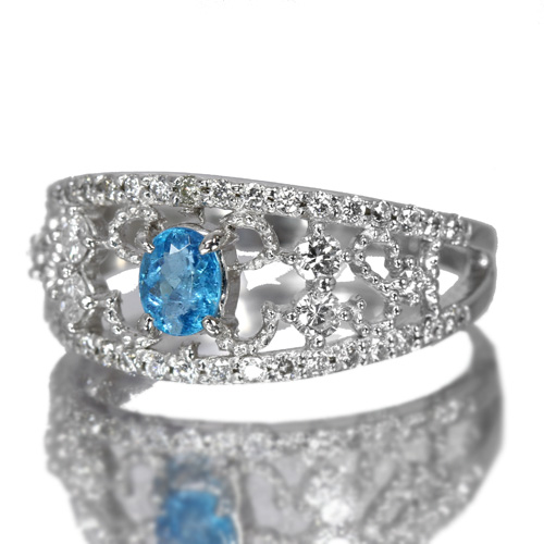 あ*き様 パライバトルマリン　プラチナリング ブラジル産パライバトルマリン 0.30ct ダイヤモンド プラチナ