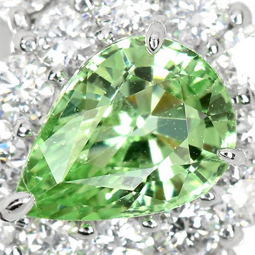 ミントガーネット 1.38ct ダイヤモンド プラチナ リング（指輪）【品質