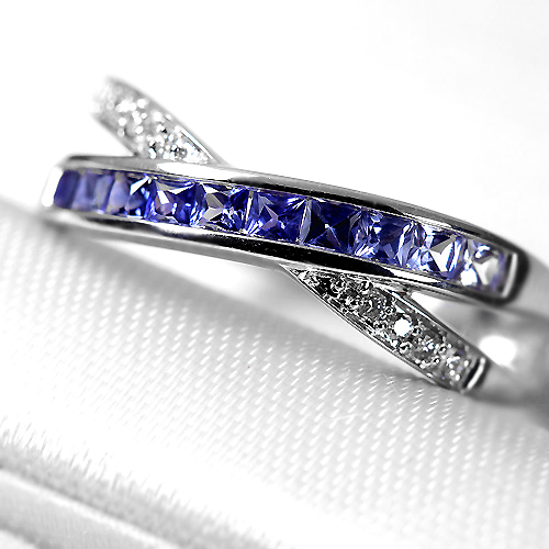 ブルーサファイア 0.6ct ダイヤモンド プラチナ リング（指輪）【品質