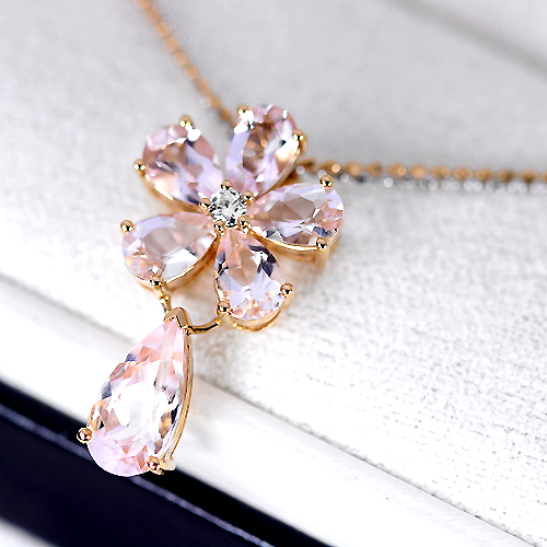 モルガナイト 1.14ct ダイヤモンド ピンク＆ホワイトゴールド 