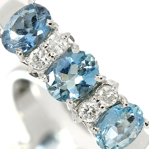 アクアマリン 0.8ct ホワイトゴールド リング（指輪）【品質