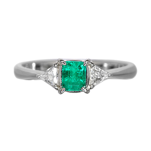 コロンビア産エメラルド 0.36ct プラチナ リング（指輪）【品質保証書