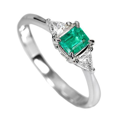 コロンビア産エメラルド 0.36ct プラチナ リング（指輪）【品質保証書