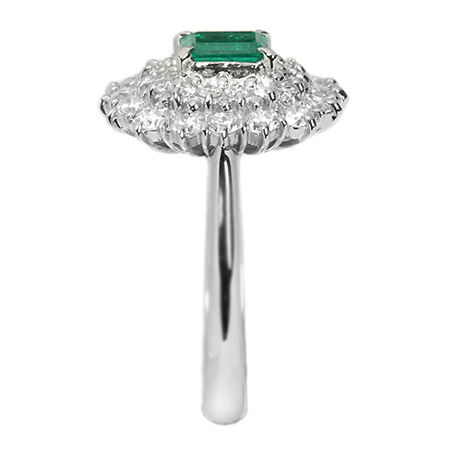 コロンビア産エメラルド 0.54ct ダイヤモンド プラチナ リング（指輪