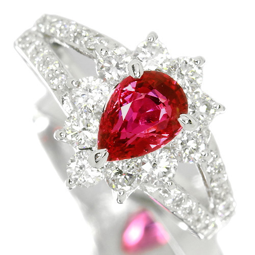 非加熱ルビー 1.05ct ダイヤモンド プラチナ リング（指輪）【品質