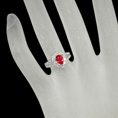 非加熱ルビー 1.05ct ダイヤモンド プラチナ リング（指輪）【品質