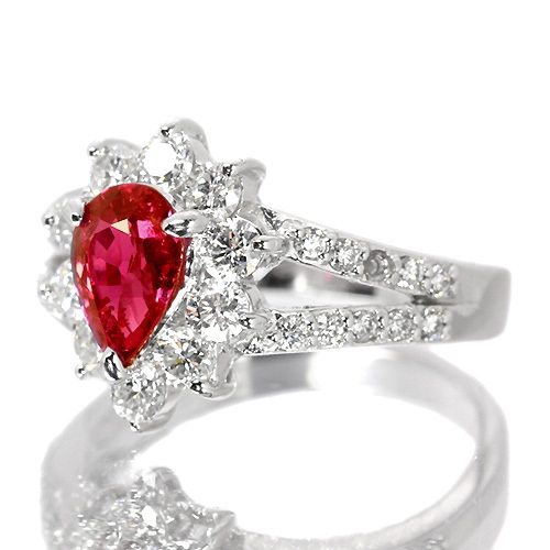 非加熱ルビー 1.05ct ダイヤモンド プラチナ リング（指輪）【品質