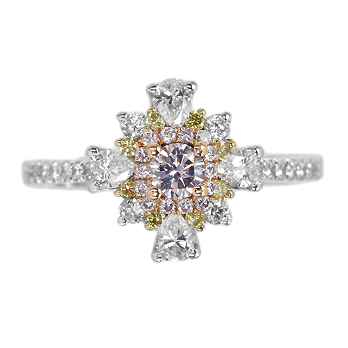 ピンクダイヤモンド 0.182ct/FLP/SI1 ピンク・イエロー＆ダイヤモンド 