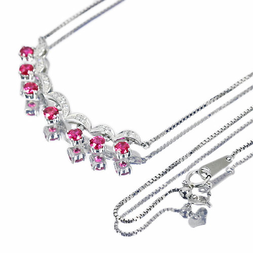 Ptルビー ダイヤモンドネックレス プラチナ ダイヤ ネックレス プラチナ PT900 ルビー ダイヤモンド 0.05ct