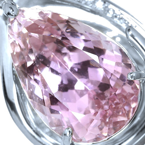 クンツァイト 17.2ct ダイヤモンド プラチナ ネックレス【品質保証書