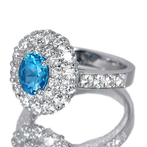 ブラジル産パライバトルマリン 1.23ct ダイヤモンド プラチナ