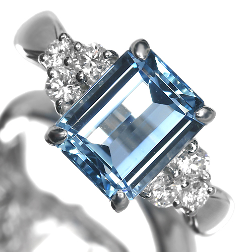 アクアマリン 2.5ct ダイヤモンド0.36ct プラチナ リング（指輪 