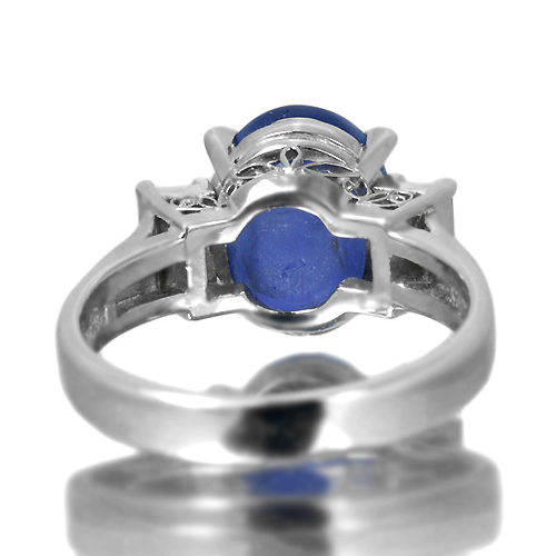 スターサファイア 5.92ct ダイヤモンド プラチナ リング(指輪)【品質 スターサファイア 5.92ct ダイヤモンド プラチナ リング(指輪)【品質