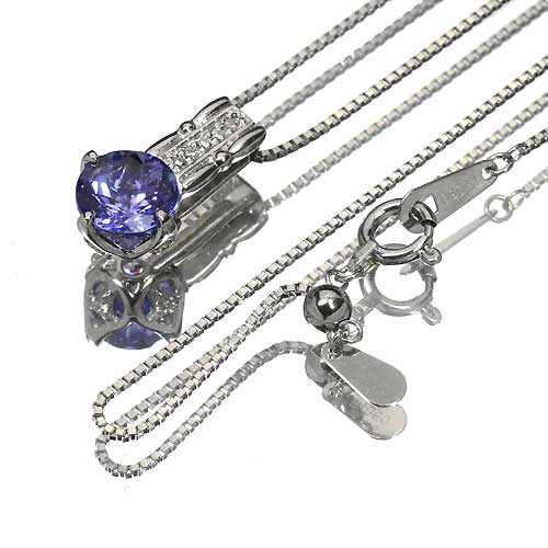 タンザナイト 1.15ct ダイヤモンド プラチナ ネックレス【品質保証書 