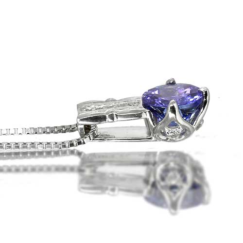 タンザナイト 1.15ct ダイヤモンド プラチナ ネックレス【品質保証書 