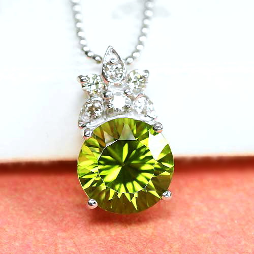 ペリドット 1.8ct ダイヤモンド ホワイトゴールド ネックレス【品質保証書付】 即納ジュエリー ジュエリー通販リジュー |  レアストーン・高級ジュエリーオンラインショップ