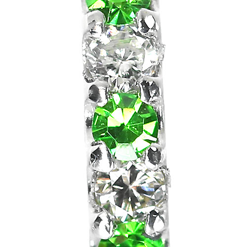 ロシア産デマントイドガーネット 0.1ct ダイヤモンド プラチナ バネ式 