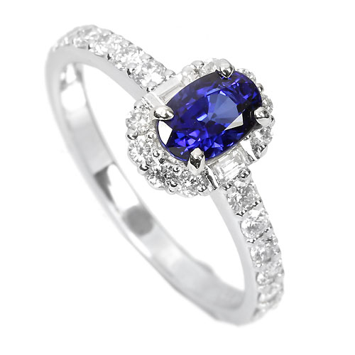 AIGS ロイヤルブルーサファイア ダイヤモンド プラチナ リング ロイヤルブルーサファイア 約1ct ダイヤモンド プラチナ リング（指輪