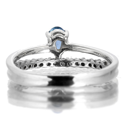 アクアマリン 0.2ct ダイヤモンド プラチナ リング（指輪