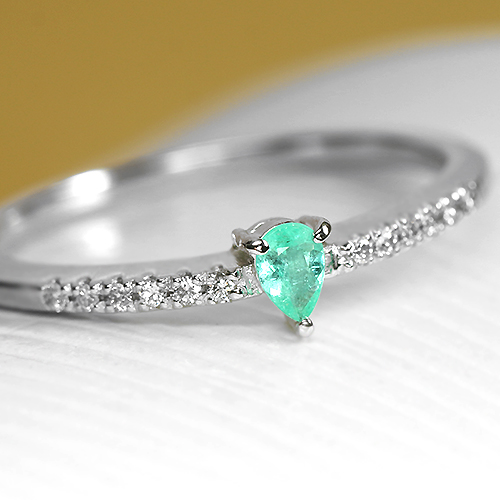 c...8　パライバトルマリン0.189ct.ダイヤモンドプラチナリング 第184回抽選販売＞ブラジル産パライバトルマリン 0.08ct ダイヤモンド