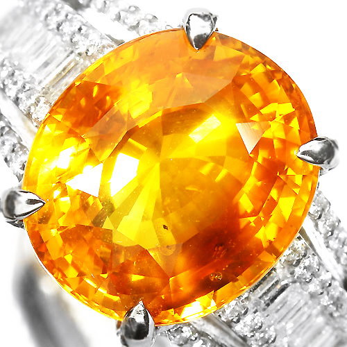 ◎美品◎プラチナ ゴールデンサファイア 1.68ct ダイヤ 0.83ct リング