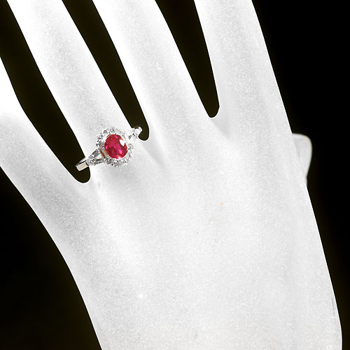 第184回抽選販売＞非加熱ルビー 1.02ct ダイヤモンド プラチナ リング