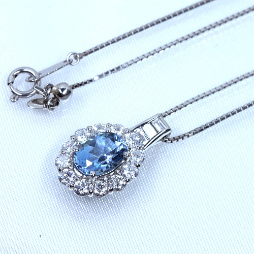サンタマリアアクアマリン 1.24ct ダイヤモンド プラチナ