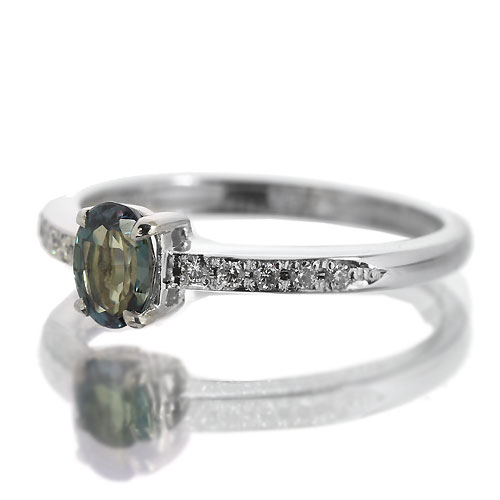 アレキサンドライト 0.5ct ダイヤモンド プラチナ リング（指輪