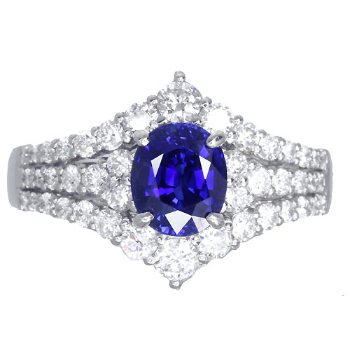 マダガスカル産ロイヤルブルーサファイア 1.43ct ダイヤモンド 