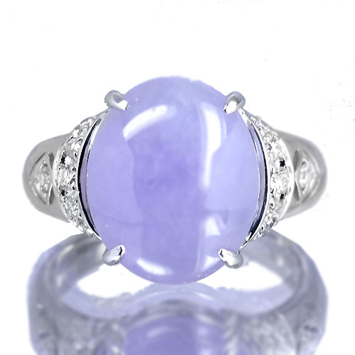 ラベンダー翡翠 7.14ct ダイヤモンド プラチナ リング（指輪）【品質